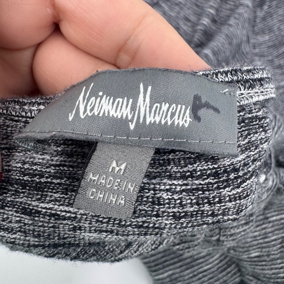 Neiman Marcus Dress Women Medium Black Striped Sleeveless Tank Maxi Back Slit - Picture 7 of 12